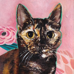 pet portraits, unique gift, custom pet portrait, cat art, custom painting, pet art