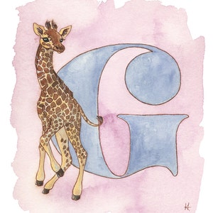 Impression papier, girafe, animal crèche imprimer, animaux cartes alphabet, lettres de l’alphabet, les lettres abc, alphabet imprimé, imprimés d’animaux pour chambre d’enfant