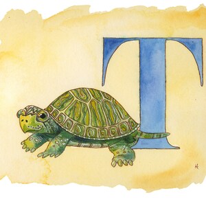 Impression papier, tortue, animal crèche imprimer, animaux cartes alphabet, lettres de l’alphabet, les lettres abc, alphabet imprimé, imprimés d’animaux pour chambre d’enfant