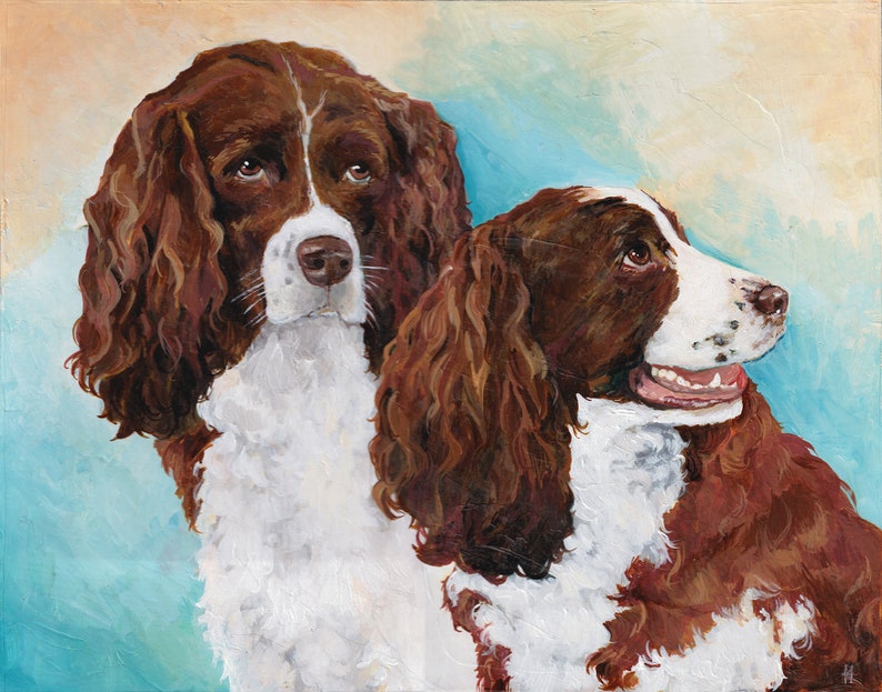 pet portraits, unique gift, custom pet portrait, dog art, original painting, FREE SHIPPING image 2