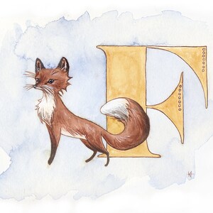 Impression papier, renard, animal crèche imprimer, animaux cartes alphabet, lettres de l’alphabet, les lettres abc, alphabet imprimé, imprimés d’animaux pour chambre d’enfant