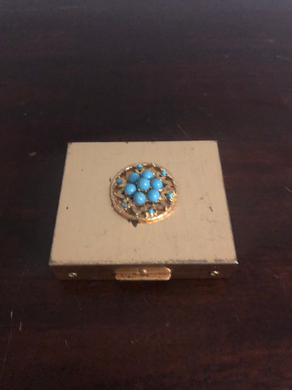 vintage brass pill box - Gem