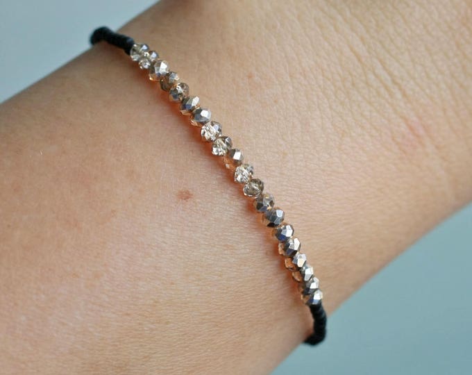 Bead Bracelet, Small Bead Bracelet, Gold Bead Bracelet, Sparkly Bead