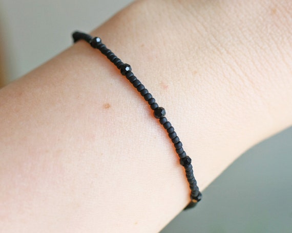 Small black bead bracelet deals