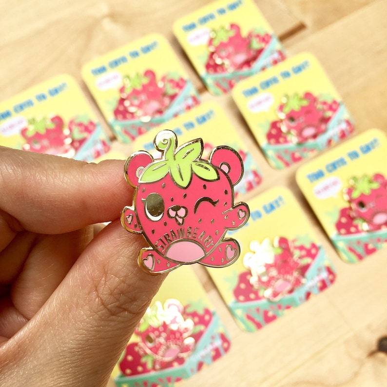 Strawbeary Hard Enamel Lapel Pin image 1