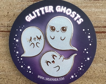 Glitter Ghosts Hard Enamel Lapel Pin Set
