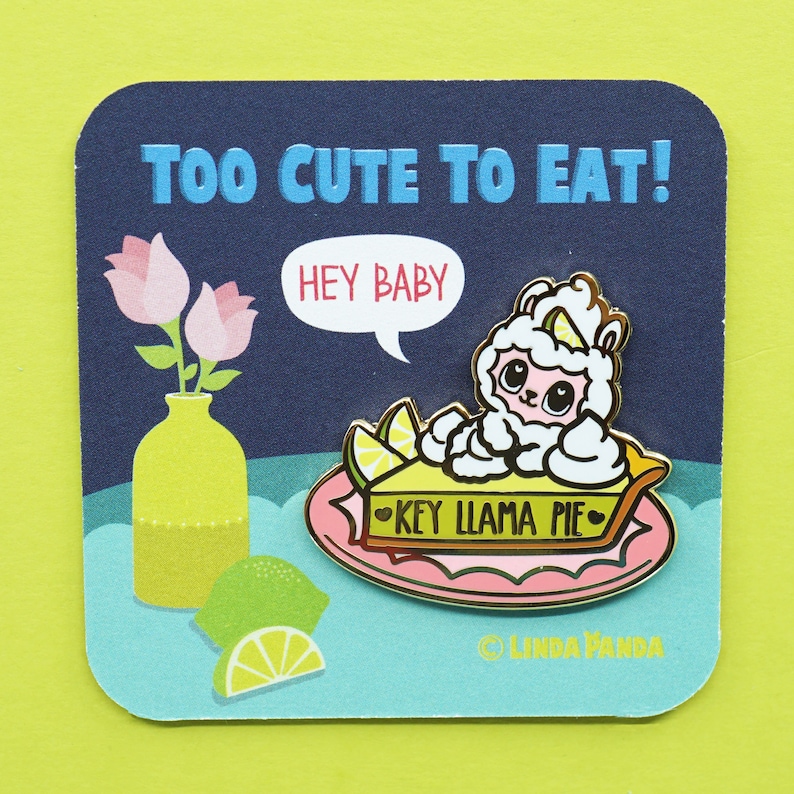 Key Llama Pie Hard Enamel Pin - Etsy