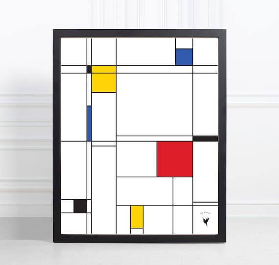 Mondrian-inspired Composition Geometric Giclée Art Print ...