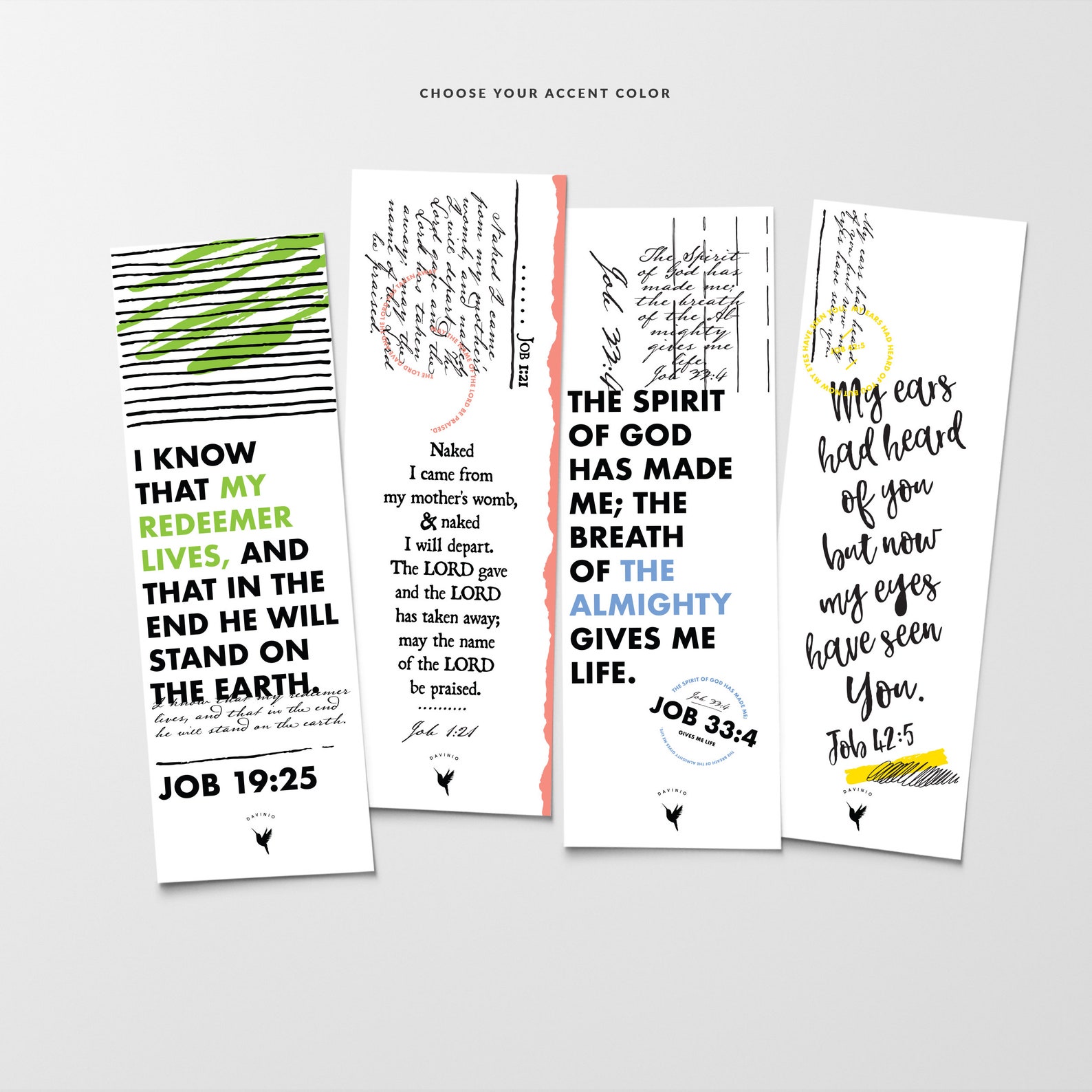 Book of Job Christian Bookmarks Set of 6 // Job 19 25 Etsy