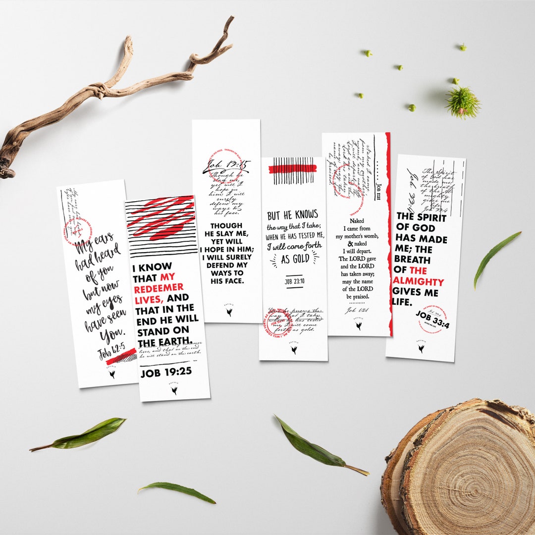 Book of Job Christian Bookmarks Set of 6 // Job 19 25 Etsy