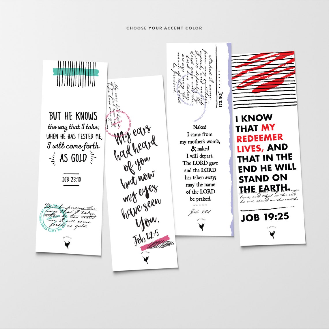 Book of Job Christian Bookmarks Set of 6 // Job 19 25 Etsy