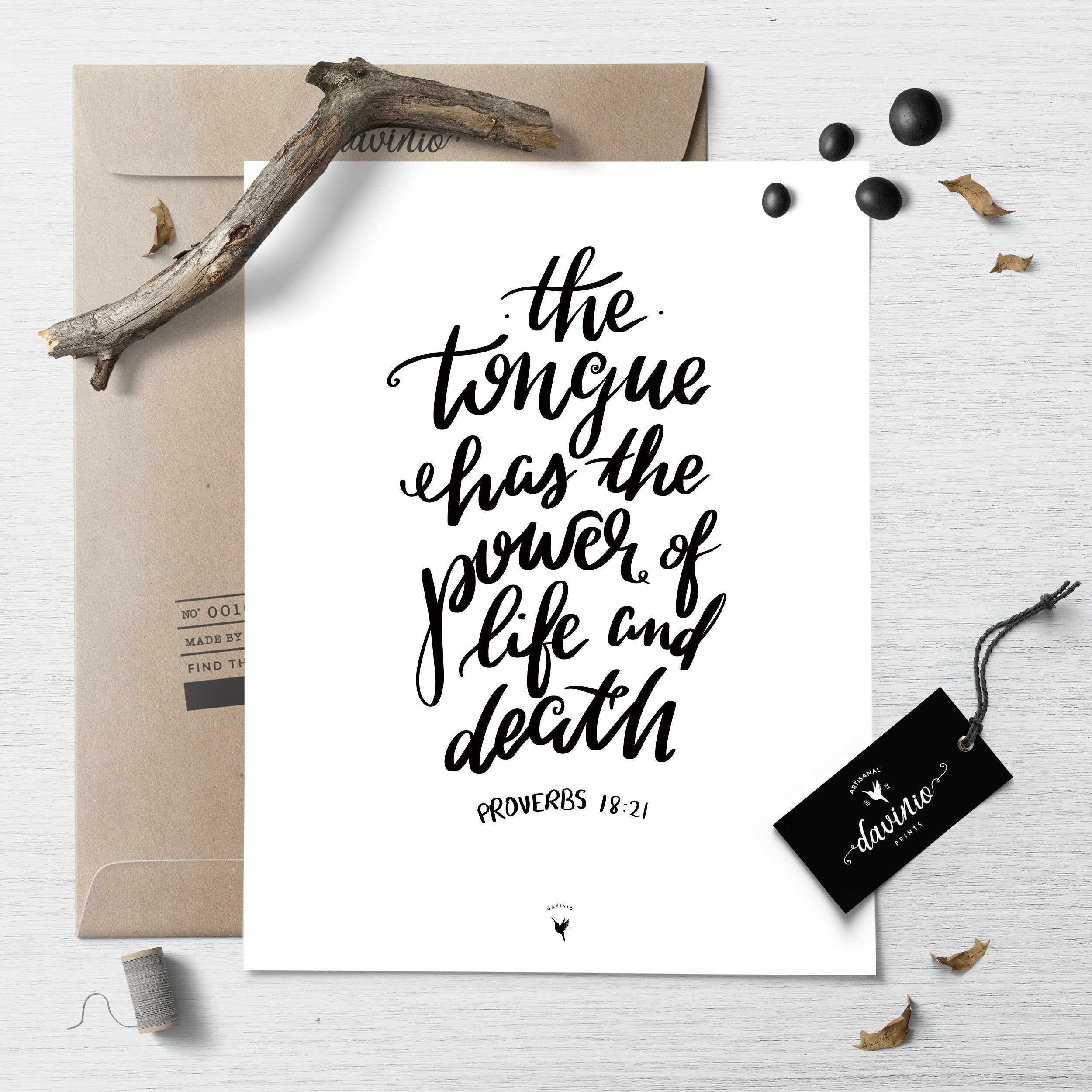 Hand Lettered Proverbs 18 21 Giclee Art Print Original Artwork Made By Hand The Tongue Has The Power Of Life And Death Speak Life