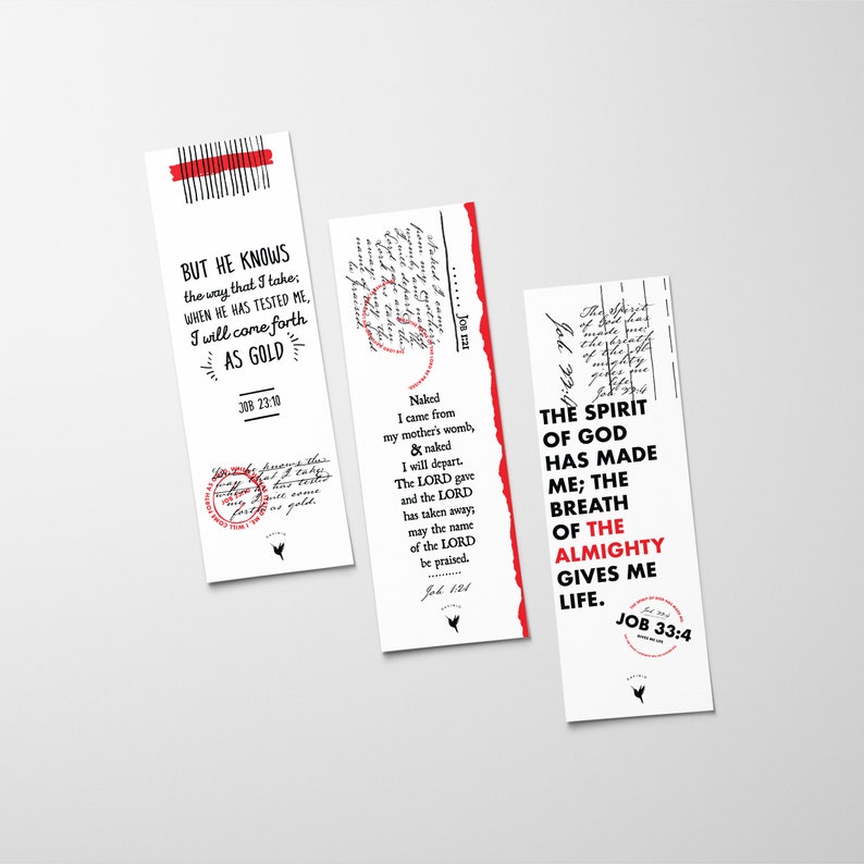 Book of Job Christian Bookmarks Set of 6 // Job 19 25 Etsy