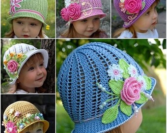 Girls crochet hats
