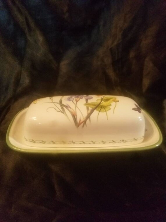 Discontinued Covered Butter Dish by Studio Nova Garden Bloom Pattern