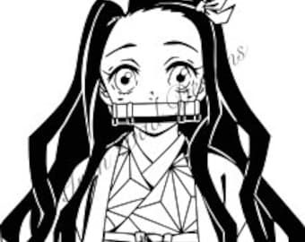 Demon Slayer Nezuko Outline Svg - Etsy