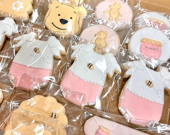 Winnie the Pooh Bear Girl Baby shower Cookies