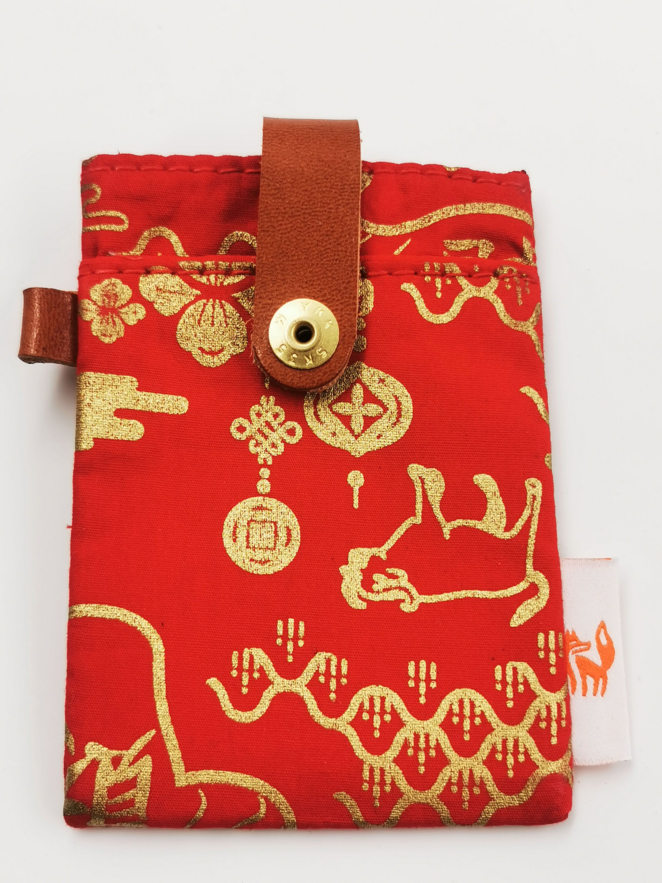 Multifunctional fabric red envelope bag hand-made ID credit | Etsy
