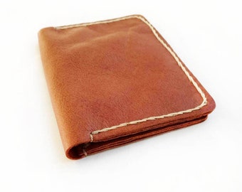 Minimalistisches Leder portemonnaie | Kleine & praktische Fronttasche Leder Portemonnaie | Personalisiertes Geschenk für Ihn