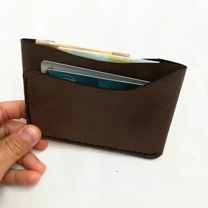 Minimalist Leather Wallet Small & Practical Front Pocket Leather Wallet Personalized Gift For Him image 2