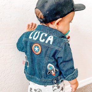 Personalized Kids Denim Jacket: Custom Patches, Embroidered Name