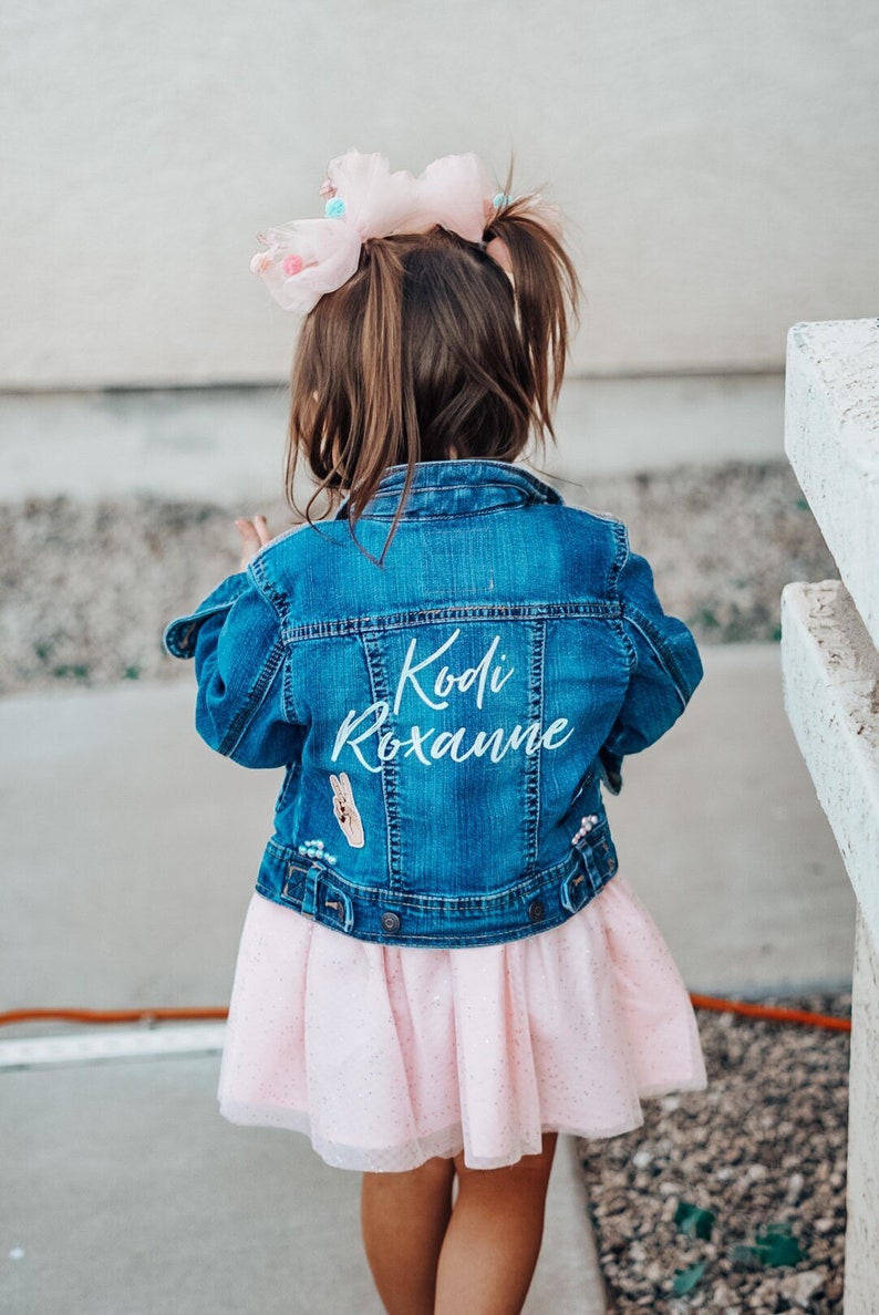 Denim KIDS CUSTOM Jean Jackets Baby Toddler with Embroidered Etsy