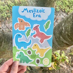 Dinosaur Sticker Sheet/ Mesozoic Era/ Jurassic World/ Matte Vinyl/ Waterproof