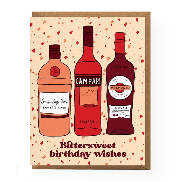 Negroni Birthday Card | cocktail birthday card, cheers birthday card