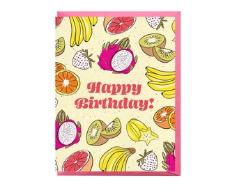 Fruit Birthday Card - Etsy