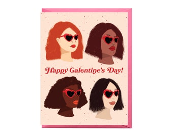 Happy Galentine's Day Card | female friendship love card, valentine's day friendship card