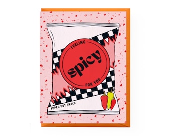 Spicy Chips Love Card | spicy love card, snack valentine's day card, funny love card