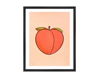 Peach Neon Silkscreened Art Print