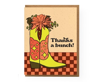 Floral Cowboy Boot Thank You Card