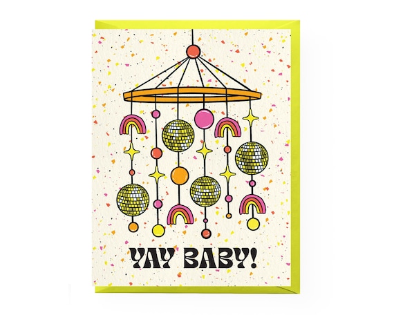 Disco Baby Card | baby shower card, new baby card, pregnancy congratulations card