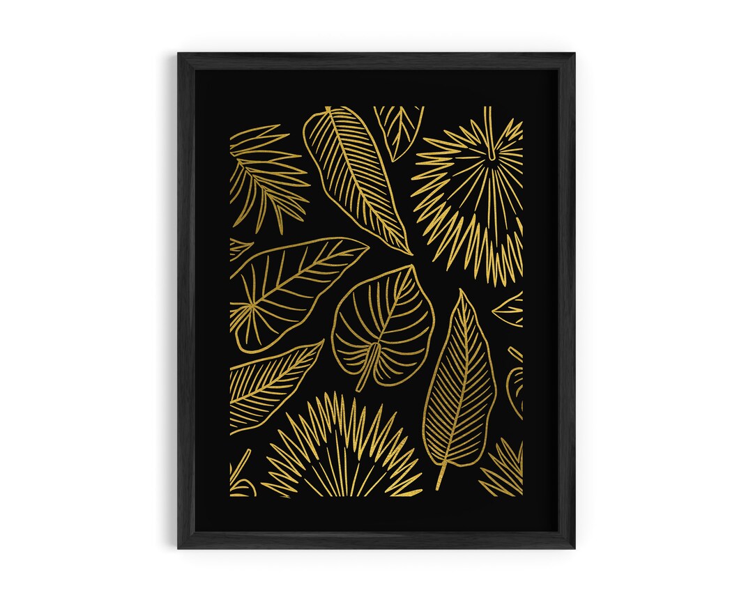 Botanicals Gold Foil Art Print - Etsy