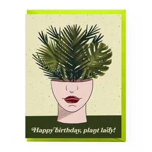 Plant Lady Birthday Card | plant birthday card, birthday card for plant lovers, plant mom birthday card