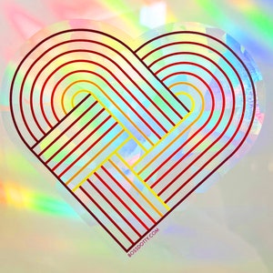 Rainbow Heart Suncatcher Decal | suncatcher sticker, rainbow maker decal, rainbow window decal