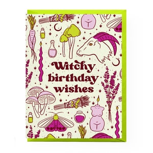 Witchy Birthday Card | witch birthday card, magic birthday card
