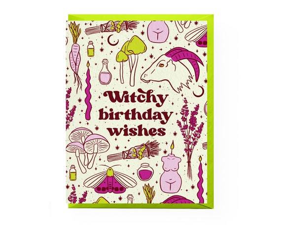 Witchy Birthday Card | witch birthday card, magic birthday card