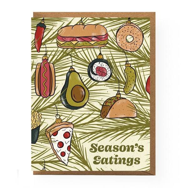 Season's Eatings Holiday Card (Single Card or Set of 6)