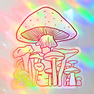 Mushroom Rainbow Suncatcher Decal | suncatcher sticker, rainbow maker decal, rainbow window decal