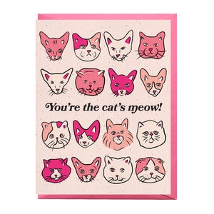 Cat's Meow Love Card | cat love card, cat friendship card, cat valentine's day card