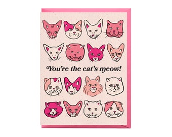 Cat's Meow Love Card | cat love card, cat friendship card, cat valentine's day card