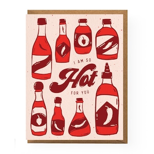 Hot Sauce Love Card | spicy love card, hot sauce valentine's day card, funny love card