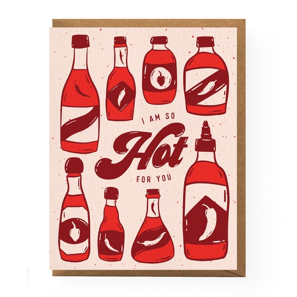 Hot Sauce Love Card | spicy love card, hot sauce valentine's day card, funny love card