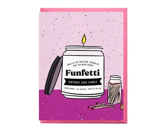 Funfetti Candle Card | candle birthday card, funfetti cake birthday card