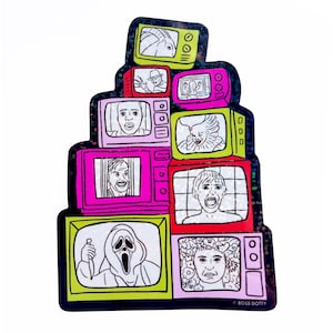 Horror Film Glitter Sticker | halloween sticker, scary movie sticker