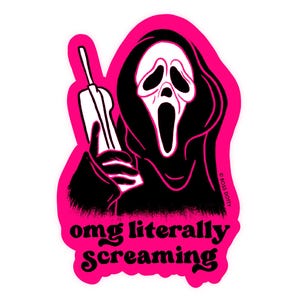 Literally Screaming Sticker | halloween sticker, horror film sticker