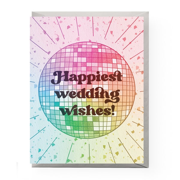 Disco Ball Wedding Card | happy wedding card, engagement card, gay wedding card