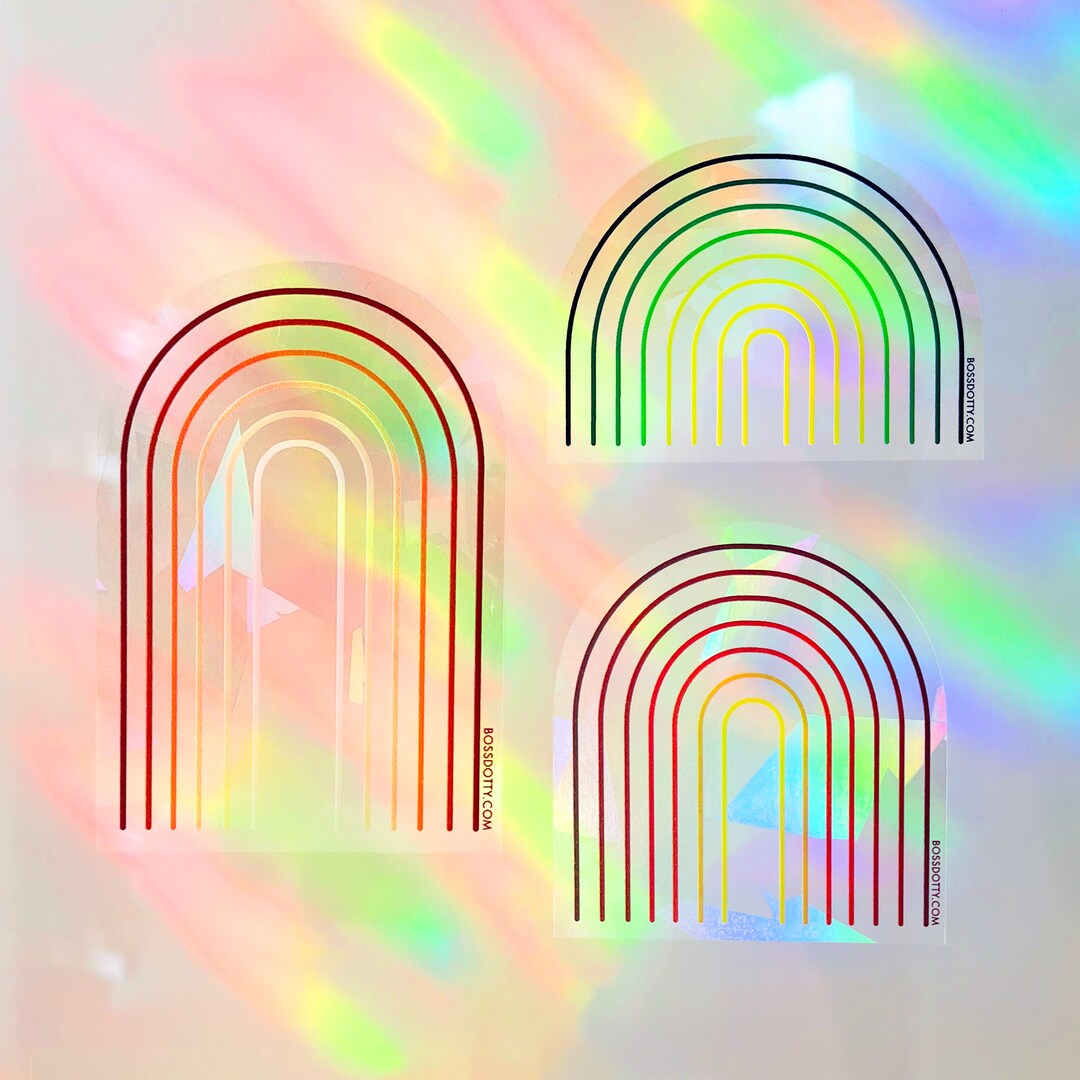 Rainbow Suncatchers set of 3 Suncatcher Sticker, Rainbow Maker Decal